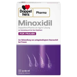 DoppelherzPharma MINOXIDIL 20 mg/ml Lösung für Frauen, 3X60 ml- Mittel Gegen Haarausfall
