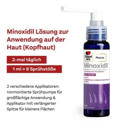 DoppelherzPharma MINOXIDIL 20 mg/ml Lösung für Frauen, 3X60 ml- Mittel Gegen Haarausfall