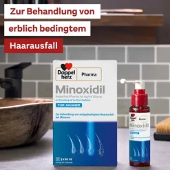 DoppelherzPharma MINOXIDIL 50 mg/ml Lösung für Männer, 3X60 ml- Mittel Gegen Haarausfall