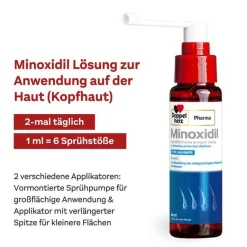 DoppelherzPharma MINOXIDIL 50 mg/ml Lösung für Männer, 3X60 ml- Mittel Gegen Haarausfall