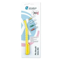 Miradent Interd.PIC-Brush Intro Kit gelb 1Hal. + 4B., 1 St- Zwischenraumreinigung