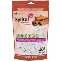Xylitol Chewing GUM Zimt Nachfüllpackung, 200 St^Miradent New