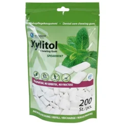 Miradent Zahnpflegekaugummi-Xylitol Zahnpflegekaugummi Spearmint Nachfüllpackung, 200 St