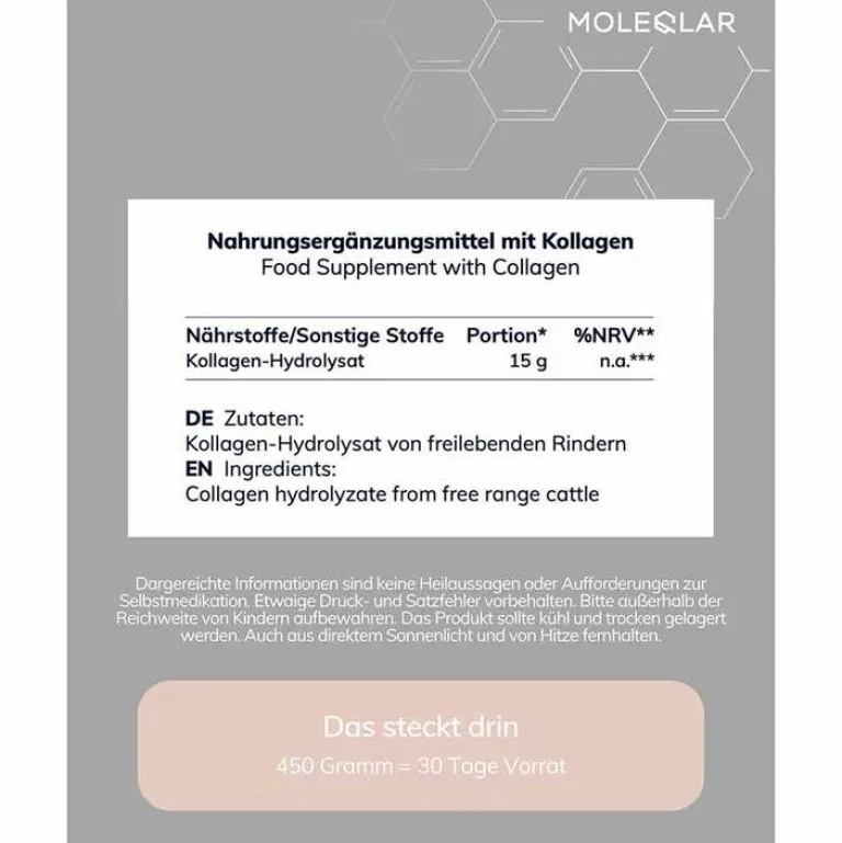 Moleqlar Kollagen-Peptide Pulver, 450 g- Kollagen