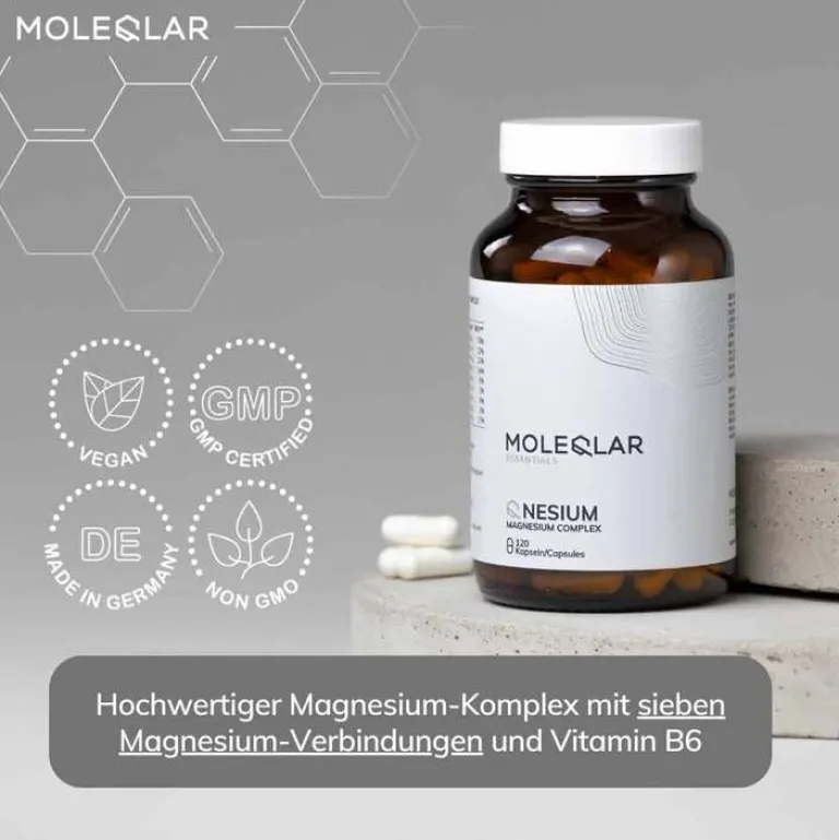 MoleQlar Longevity Qnesium Magnesium Complex Kapseln , 120 St- Magnesium