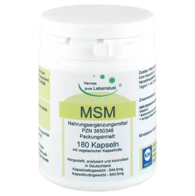 Hannes pure Lebenslust MSM + Biopep Vegi Kapseln, 180 St- Msm Schwefel