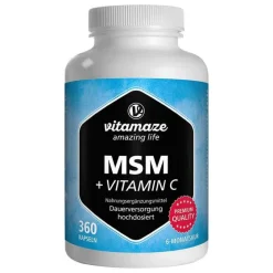 Vitamaze MSM hochdosiert + Vitamin C Kapseln, 360 St- Msm Schwefel