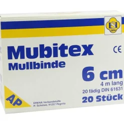 Erena Mubitex Mullbinden 6cm ohne, 20 St- Mullbinden