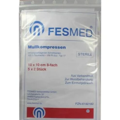 Fesmed Mullkompressen ES 10x10 cm steril 8-fach, 5X2 St- Sterile Kompressen