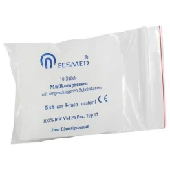 Fesmed Sterile Kompressen-Mullkompressen ES 5x5 cm unsteril 8-fach, 10 St