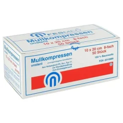 Mullkompressen ES 10x20 cm unsteril 8-fach, 50 St^Fesmed Hot