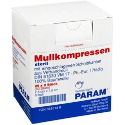 Param Sterile Kompressen-Mullkompressen 7,5x7,5 cm 8-fach steril, 25X2 St