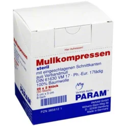 Mullkompressen 5x5 cm 8-fach steril, 25X2 St^Param Outlet