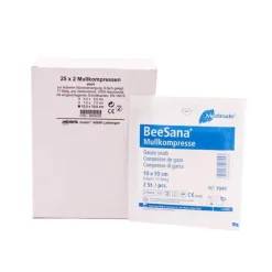 Medenta Mullkompressen 10x10 cm steril 8-fach, 25X2 St- Sterile Kompressen