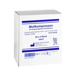 Mullkompressen 7,5x7,5 cm steril 8-fach BW, 25X2 St^Kerma