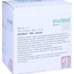 Mullkompressen 7,5x7,5 cm steril 8fach, 25X2 St- Sterile Kompressen