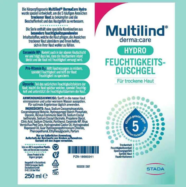 Multilind Dermacare Hydro Feuchtigkeits-Duschgel, 250 ml- Duschen & Waschen