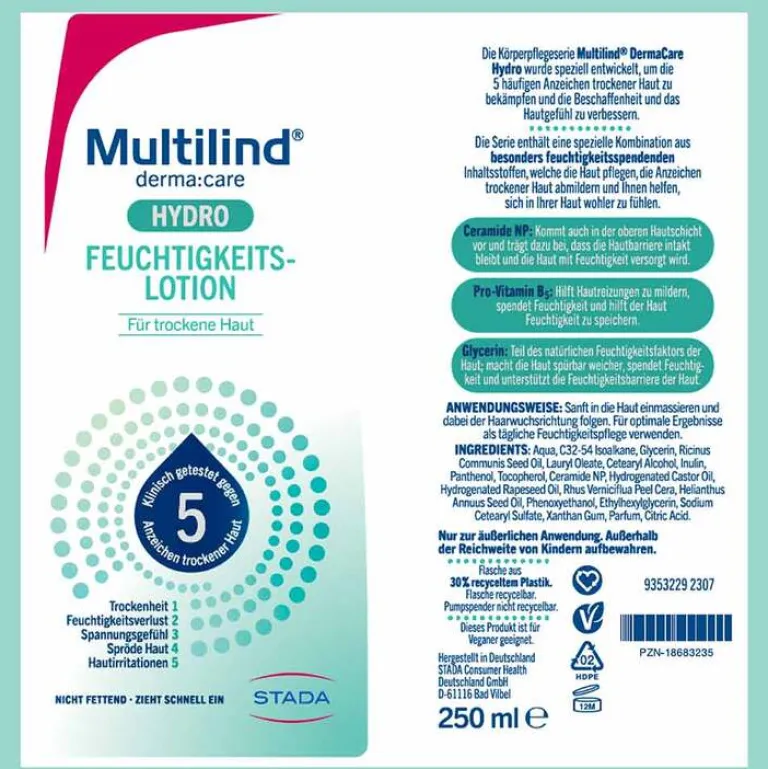 Multilind Dermacare Hydro Feuchtigkeits-Bodylotion, 250 ml- Körpermilch & Lotionen