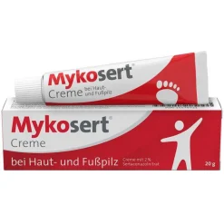 Mykosert Hautpilz Creme|Fußpilz Creme-Creme bei Haut- und Fußpilz, 20 g