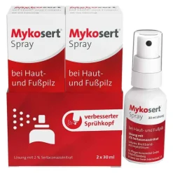 Mykosert Fußpilz Creme|Hautpilz Creme-® Spray bei Haut- und Fußpilz, 2X30 ml