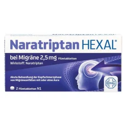 Hexal Migräne Tabletten-Naratriptan bei Migräne 2,5 mg Filmtabletten, 2 St