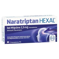 Hexal Migräne Tabletten-Naratriptan bei Migräne 2,5 mg Filmtabletten, 2 St