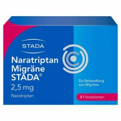 Stada Naratriptan Migräne ® 2,5 mg Filmtabletten, 2 St- Migräne Tabletten