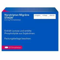 Stada Naratriptan Migräne ® 2,5 mg Filmtabletten, 2 St- Migräne Tabletten
