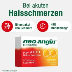 Neo Angin Halsschmerztabletten-neo-angin Benzydamin gegen akute Hasschmerzen Zitrone, 40 St