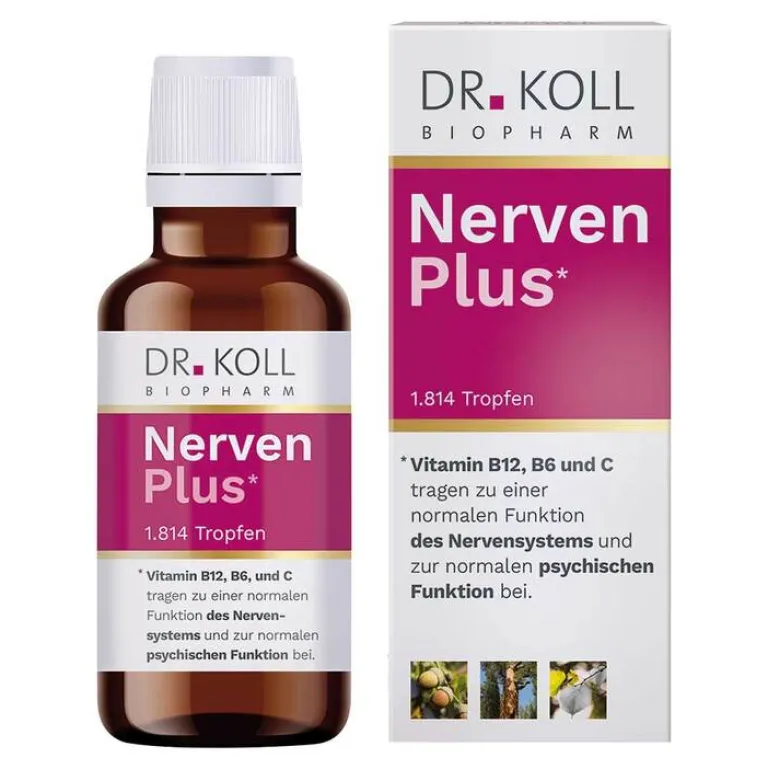 Dr. Koll Nerven Plus Gemmo Komplex Vitamin B12 B6, 50 ml- Vitamin C (Ascorbinsäure)|Vitamin B6 (Pyridoxin)