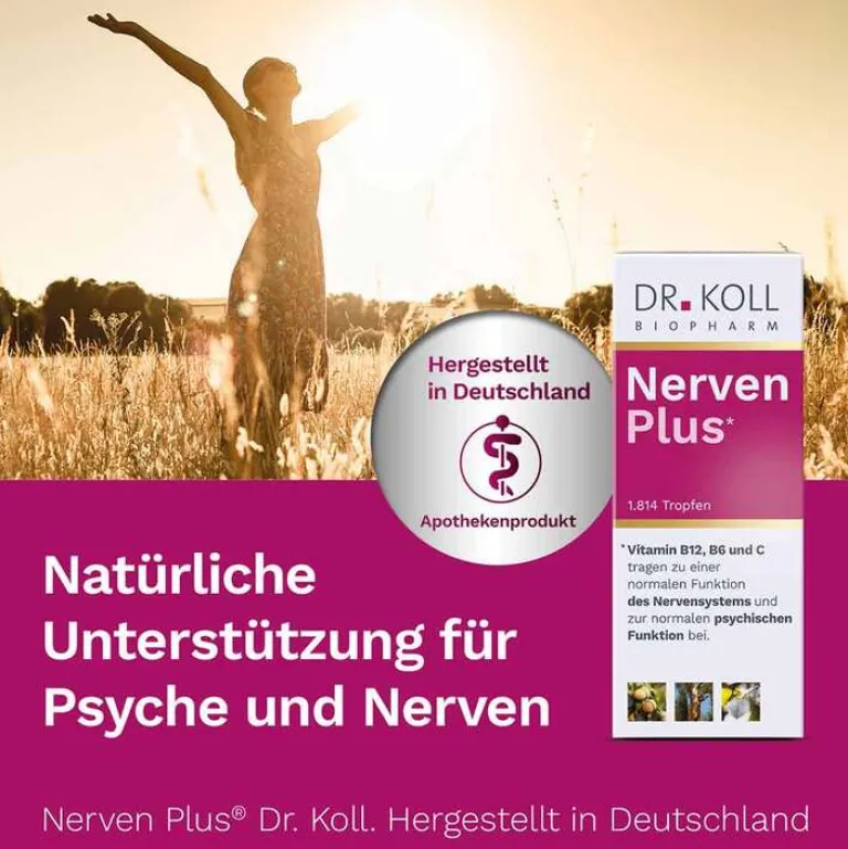 Dr. Koll Nerven Plus Gemmo Komplex Vitamin B12 B6, 50 ml- Vitamin C (Ascorbinsäure)|Vitamin B6 (Pyridoxin)
