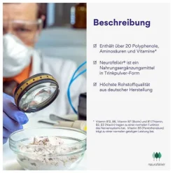 Natugena Neurofelixir für Nerven & Konzentration Tinkpulver, 113.8 g- Hirnleistung & Nerven