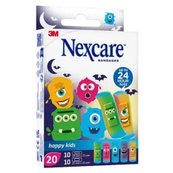 Nexcare happy kids Pflasterstrips Monster 2 Größen, 20 St-Kinder Kinderpflaster