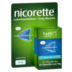 Nicorette freshmint 2 mg Lutschtabletten gepresst, 40 St- Nikotin Lutschtabletten