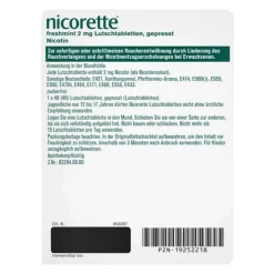 Nicorette freshmint 2 mg Lutschtabletten gepresst, 40 St- Nikotin Lutschtabletten
