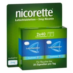 Nicorette freshmint 2 mg Lutschtabletten gepresst, 80 St- Nikotin Lutschtabletten