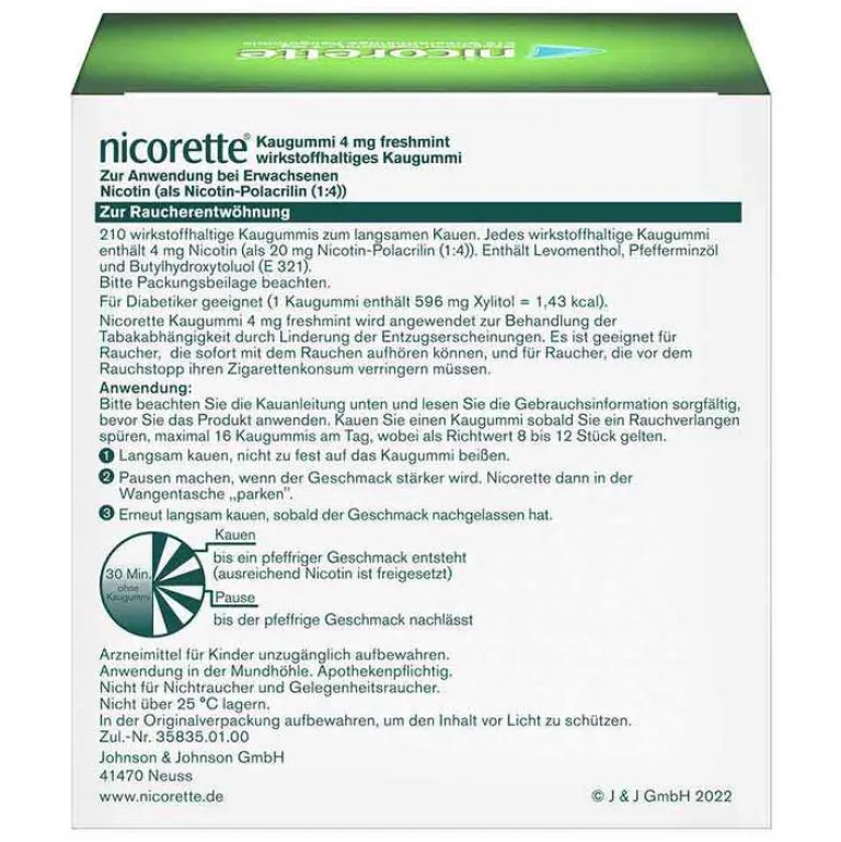 ® Kaugummi freshmint, 4 mg Nikotin, 210 St^Nicorette Best