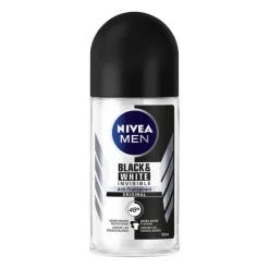 Nivea Men Deo Roll-on Invisible Black & White, 50 ml- Antitranspirant & Deo