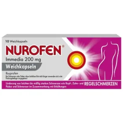 ® Immedia 200 mg Weichkapseln bei Regelschmerzen, 10 St^Nurofen New
