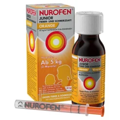 Nurofen ® Junior Fieber- und Schmerzsaft Orange 40 mg/ml, 100 ml-Kinder Fiebermittel Kinder|Mittel Gegen Fieber