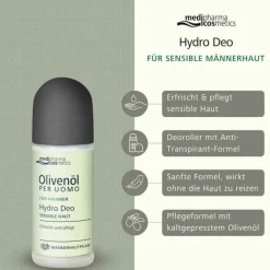 Medipharma Cosmetics Olivenöl Per Uomo Hydro Deo, 50 ml- Antitranspirant & Deo