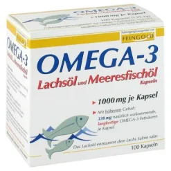 Feingold Omega 3 Lachsöl und Meeresfischöl Kapseln, 100 St- Omega 3 Kapseln