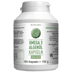 SinoPlaSan Omega-3 Algenöl DHA + EPA Kapseln, 180 St- Omega 3 Kapseln|Algenöl