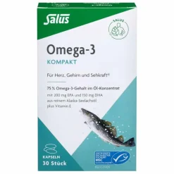 Salus Omega 3 Kapseln|Augenvitamine-Omega-3 Kompakt aus reinem Alaska-Seelachsöl , 30 St