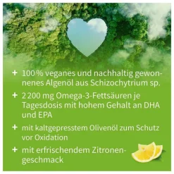 Omega-3 Vegan 2200mg mit 1351 DHA 672 EPA Algenöl Öl, 100 ml^Natugena Hot