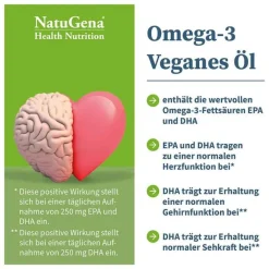 Omega-3 Vegan 2200mg mit 1351 DHA 672 EPA Algenöl Öl, 100 ml^Natugena Hot