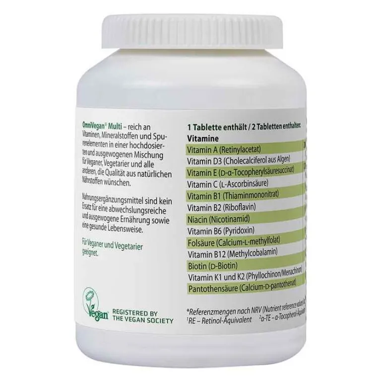 Omnivegan Vitalität-Multi zertifiziert vegan Tabletten, 90 St