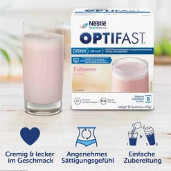 home Drink Erdbeere Pulver, 8X55 g^Optifast New