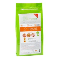 OrganicVet Katze Trockennahrung Sensitive Geflügel & Lachs, 1.5 kg- Futter & Snacks