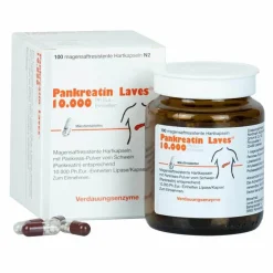 Pankreatin 10.000 Ph.Eur.-Einh.magensaftresistent Hartkapseln , 100 St^Laves Sale